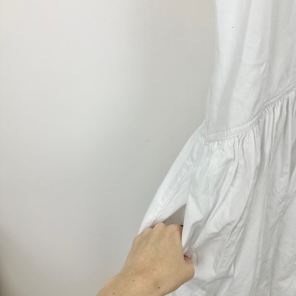 Madewell Poplin Seamed Maxi Dress A Line Minimalist Cotton White US 8 NWT - Picture 9 of 14